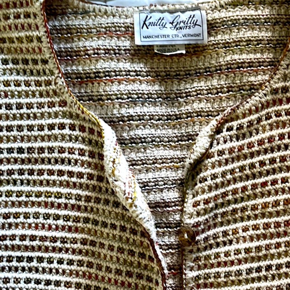 Vintage boho neutral slip stitch cardigan